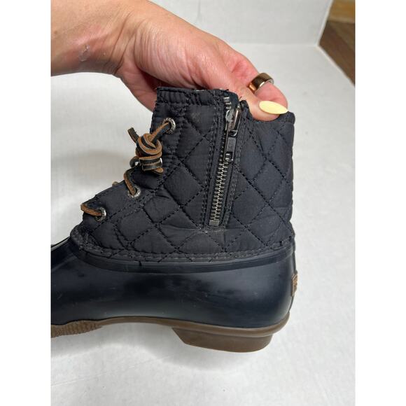 Sperry Saltwater Black Water Resistant Duck & Rain Boots Womens Size 9 - Picture 6 of 7